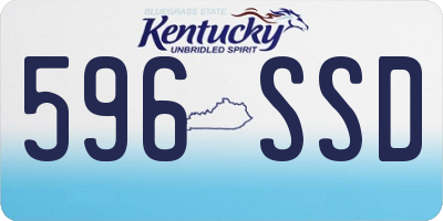 KY license plate 596SSD