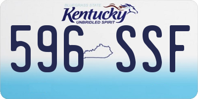 KY license plate 596SSF