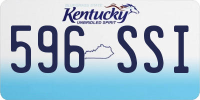 KY license plate 596SSI