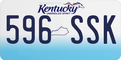 KY license plate 596SSK