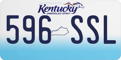 KY license plate 596SSL