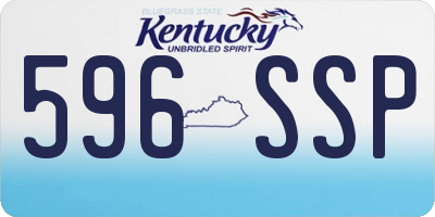 KY license plate 596SSP