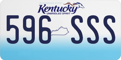 KY license plate 596SSS
