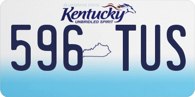 KY license plate 596TUS