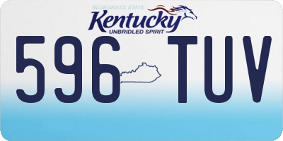 KY license plate 596TUV