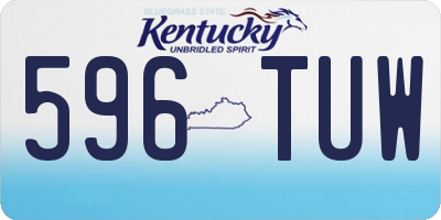 KY license plate 596TUW