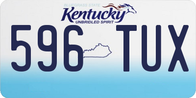 KY license plate 596TUX