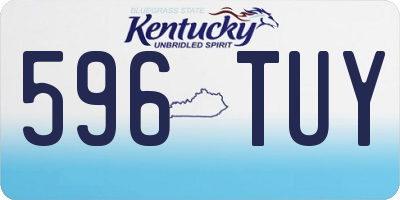 KY license plate 596TUY