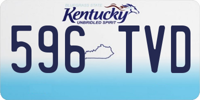 KY license plate 596TVD