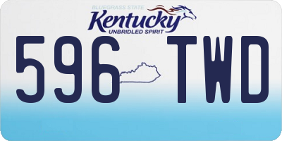 KY license plate 596TWD