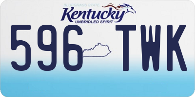 KY license plate 596TWK