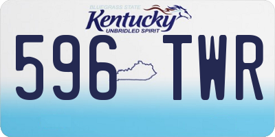 KY license plate 596TWR