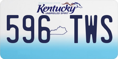 KY license plate 596TWS