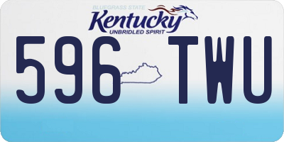 KY license plate 596TWU