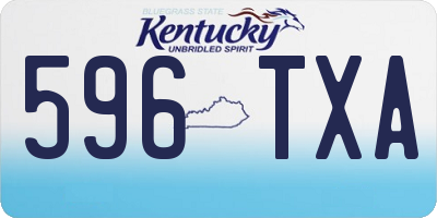 KY license plate 596TXA