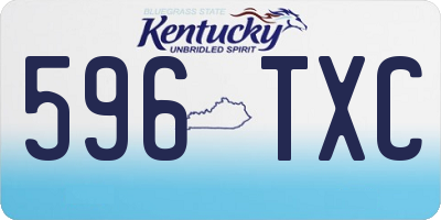 KY license plate 596TXC