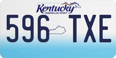 KY license plate 596TXE