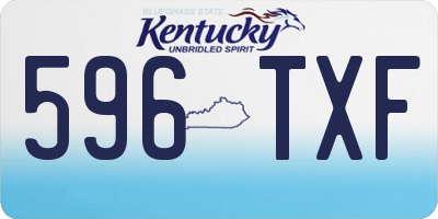 KY license plate 596TXF