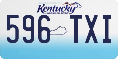 KY license plate 596TXI