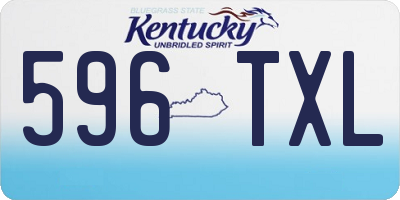 KY license plate 596TXL