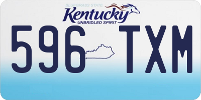 KY license plate 596TXM
