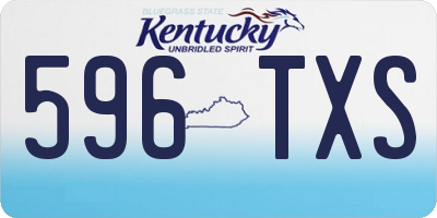 KY license plate 596TXS