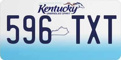 KY license plate 596TXT