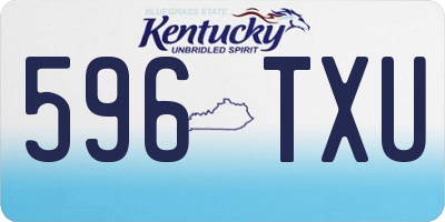 KY license plate 596TXU