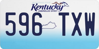 KY license plate 596TXW