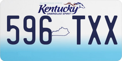 KY license plate 596TXX