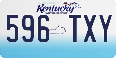 KY license plate 596TXY
