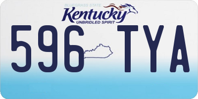 KY license plate 596TYA