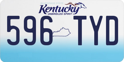 KY license plate 596TYD