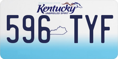 KY license plate 596TYF
