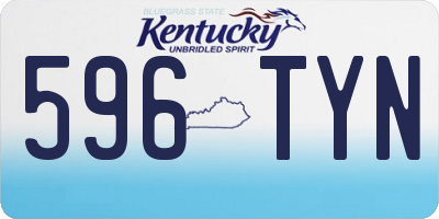 KY license plate 596TYN