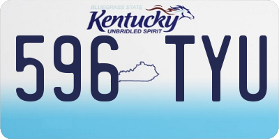 KY license plate 596TYU