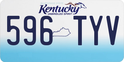 KY license plate 596TYV