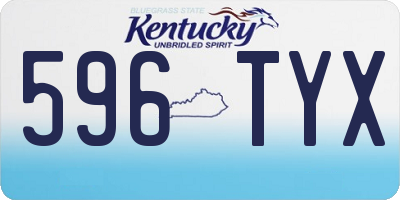 KY license plate 596TYX
