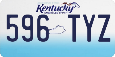 KY license plate 596TYZ