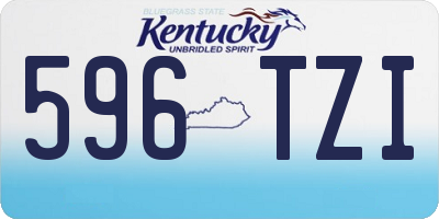 KY license plate 596TZI