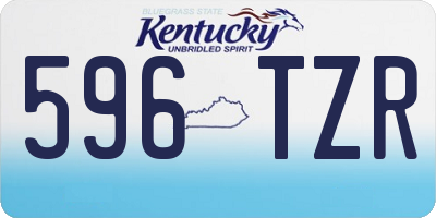 KY license plate 596TZR