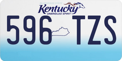 KY license plate 596TZS