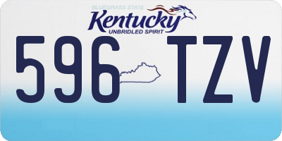 KY license plate 596TZV