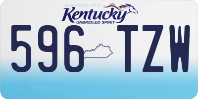 KY license plate 596TZW