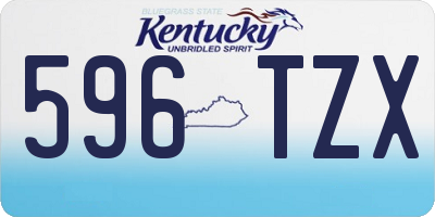 KY license plate 596TZX