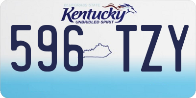 KY license plate 596TZY