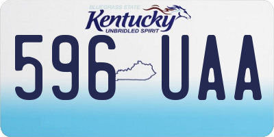 KY license plate 596UAA