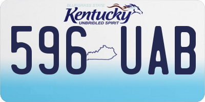 KY license plate 596UAB
