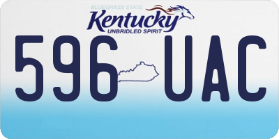 KY license plate 596UAC