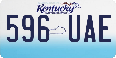 KY license plate 596UAE